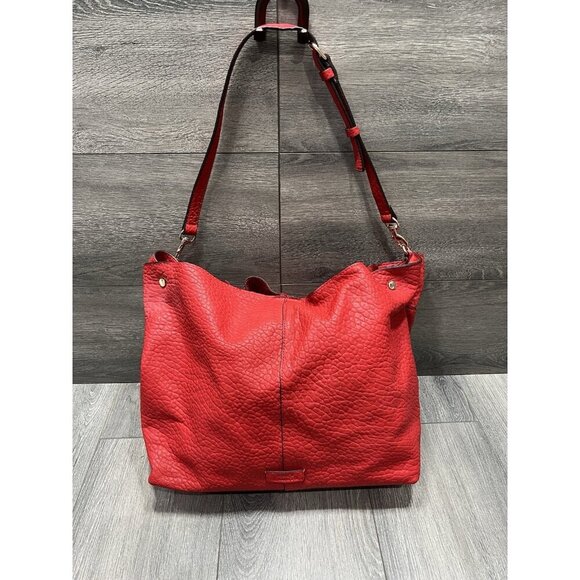 Vince Camuto Bubble Lamb LeatherConvertible Tote PerriChili Pepper - Picture 1 of 11